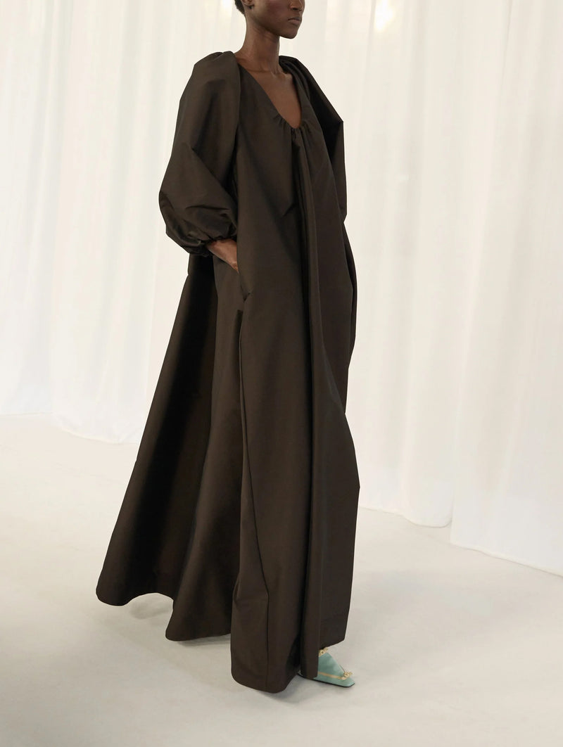 George Dress in Chocolate Brown