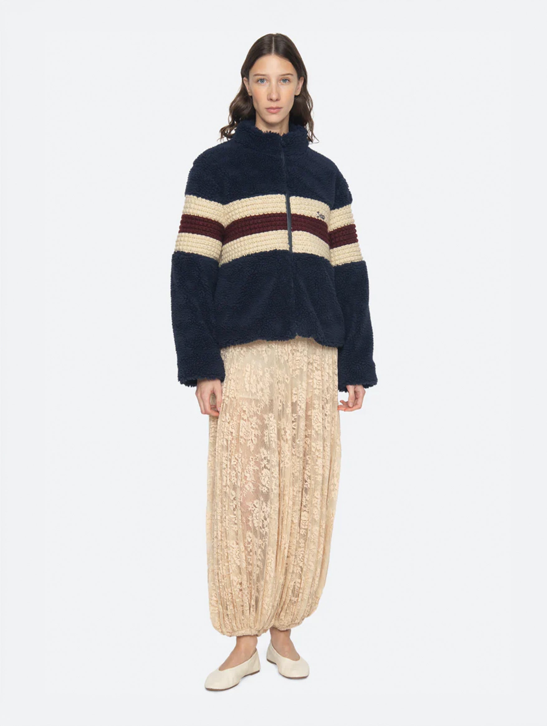 Georgie Fleece Jacket in Navy
