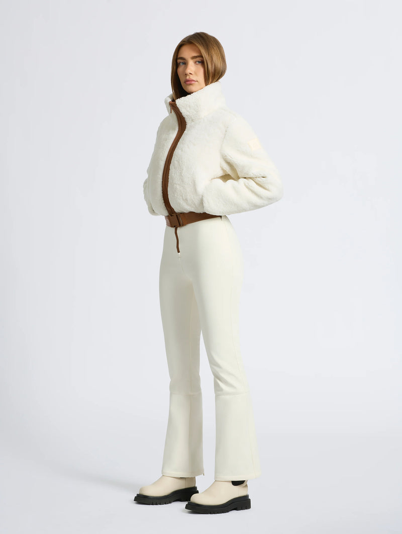 Gia Shearling Ski Suit in Cream and Tan