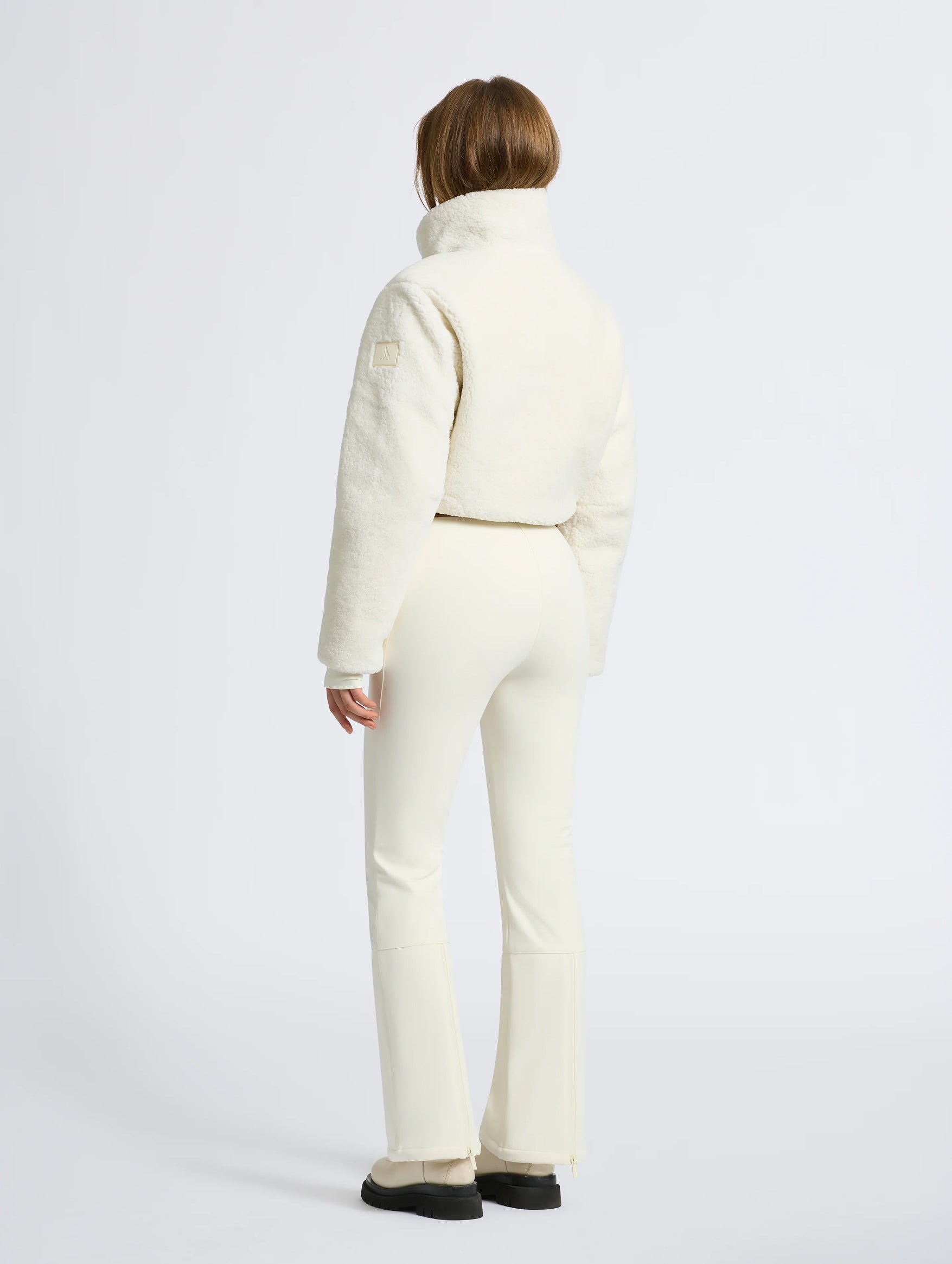 Gia Shearling Ski Suit in Cream and Tan