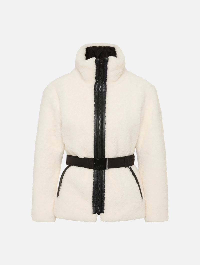 Giselle Reversible Shearling Jacket in Cream and Black