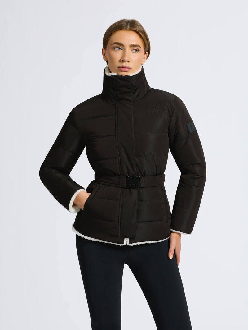 Giselle Reversible Shearling Jacket in Cream and Black