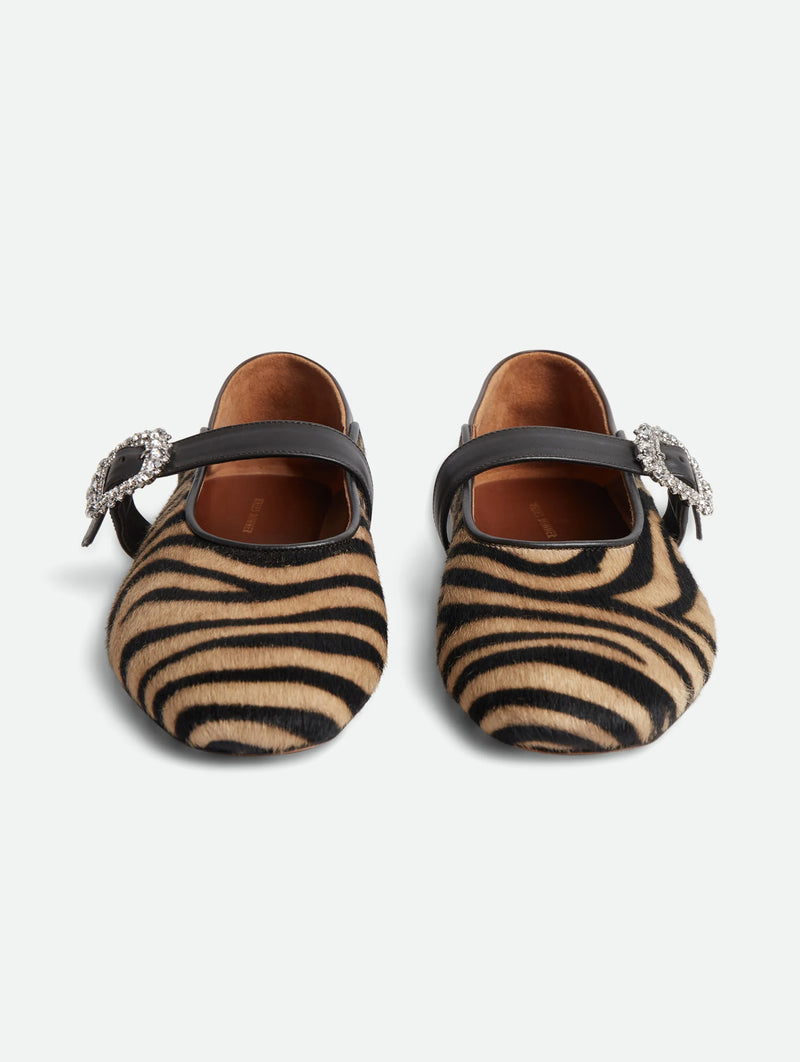 Glide Slipper in Zebra Ponyhair