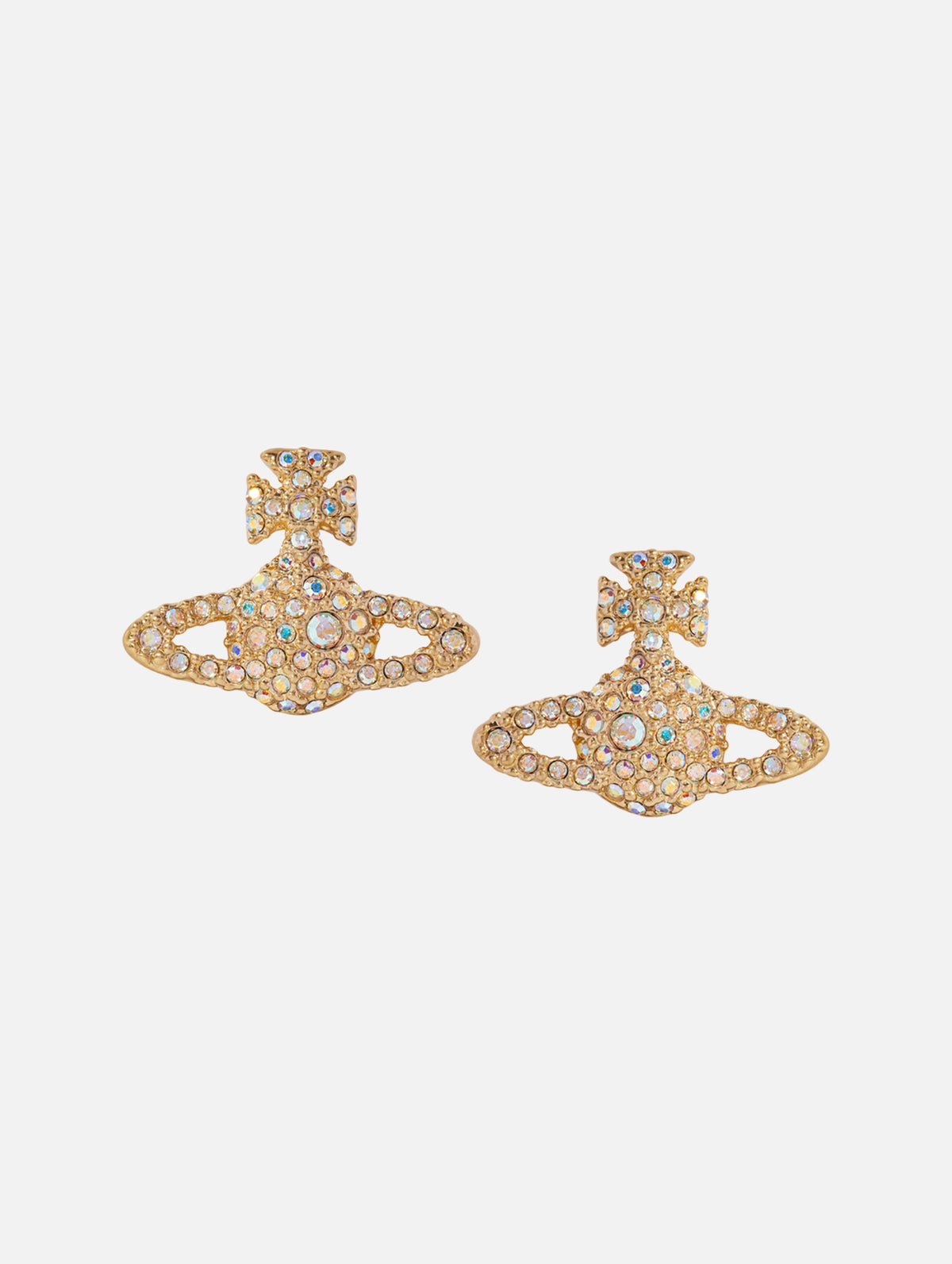 Grace Bas Relief Stud Earrings in Gold Aurore Boreale