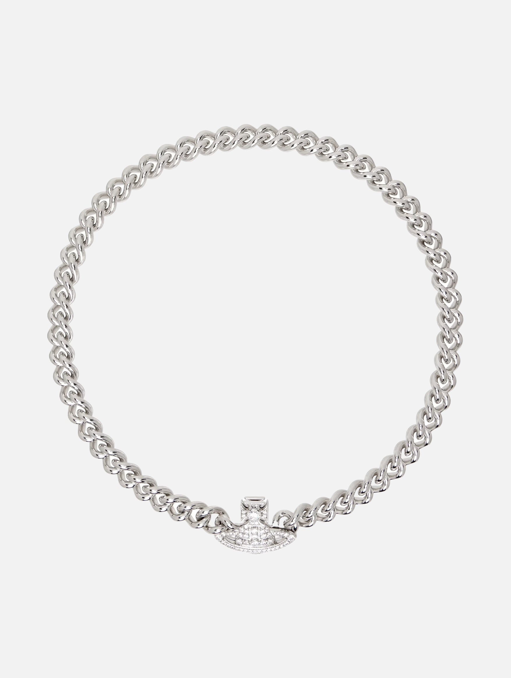 Graziella Small Choker in Platinum / White CZ