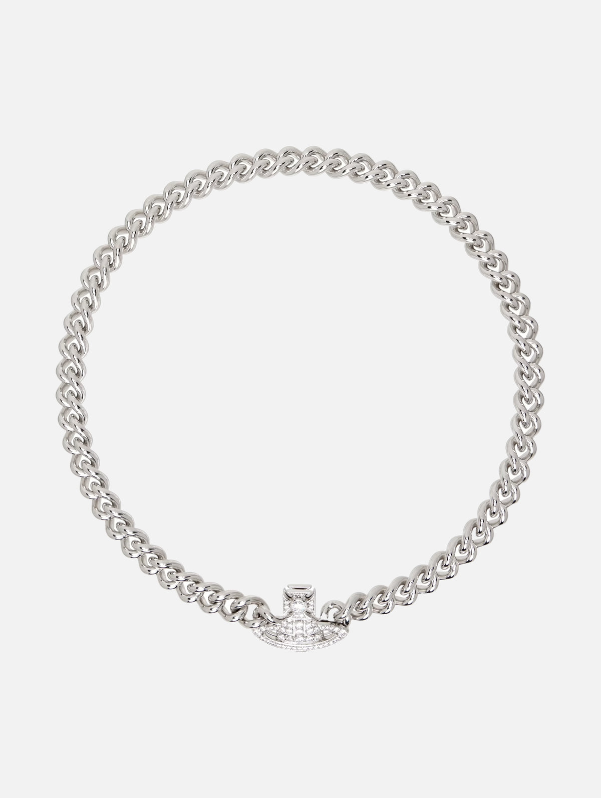 Graziella Small Choker in Platinum / White CZ