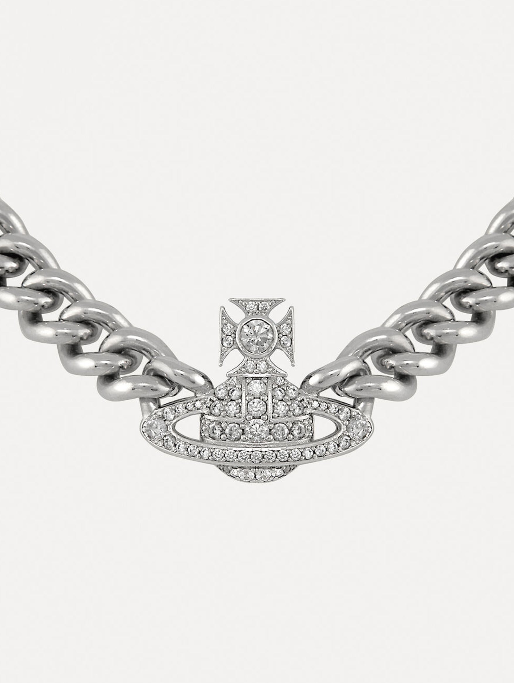 Graziella Small Choker in Platinum / White CZ