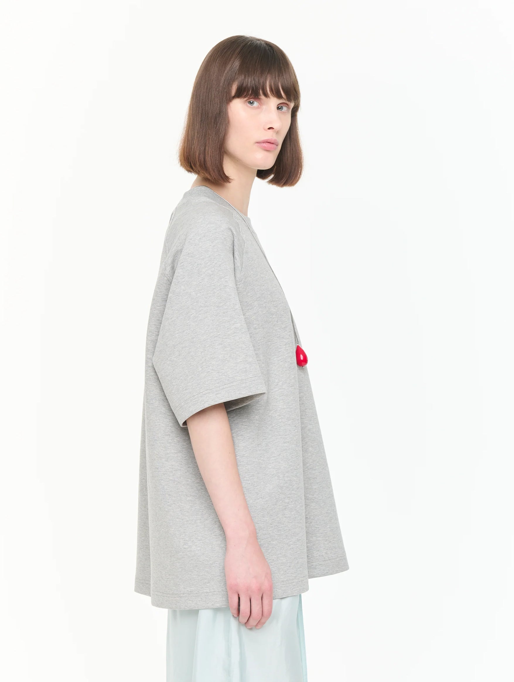 Short Sleeve Sweater in Grey