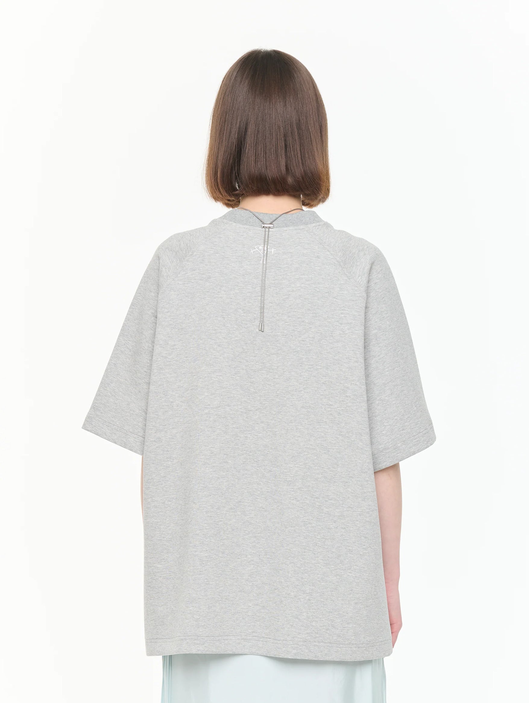 Short Sleeve Sweater in Grey