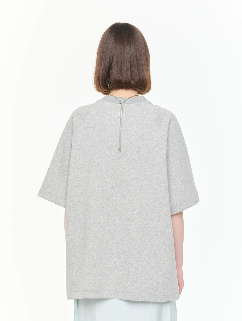 Short Sleeve Sweater in Grey