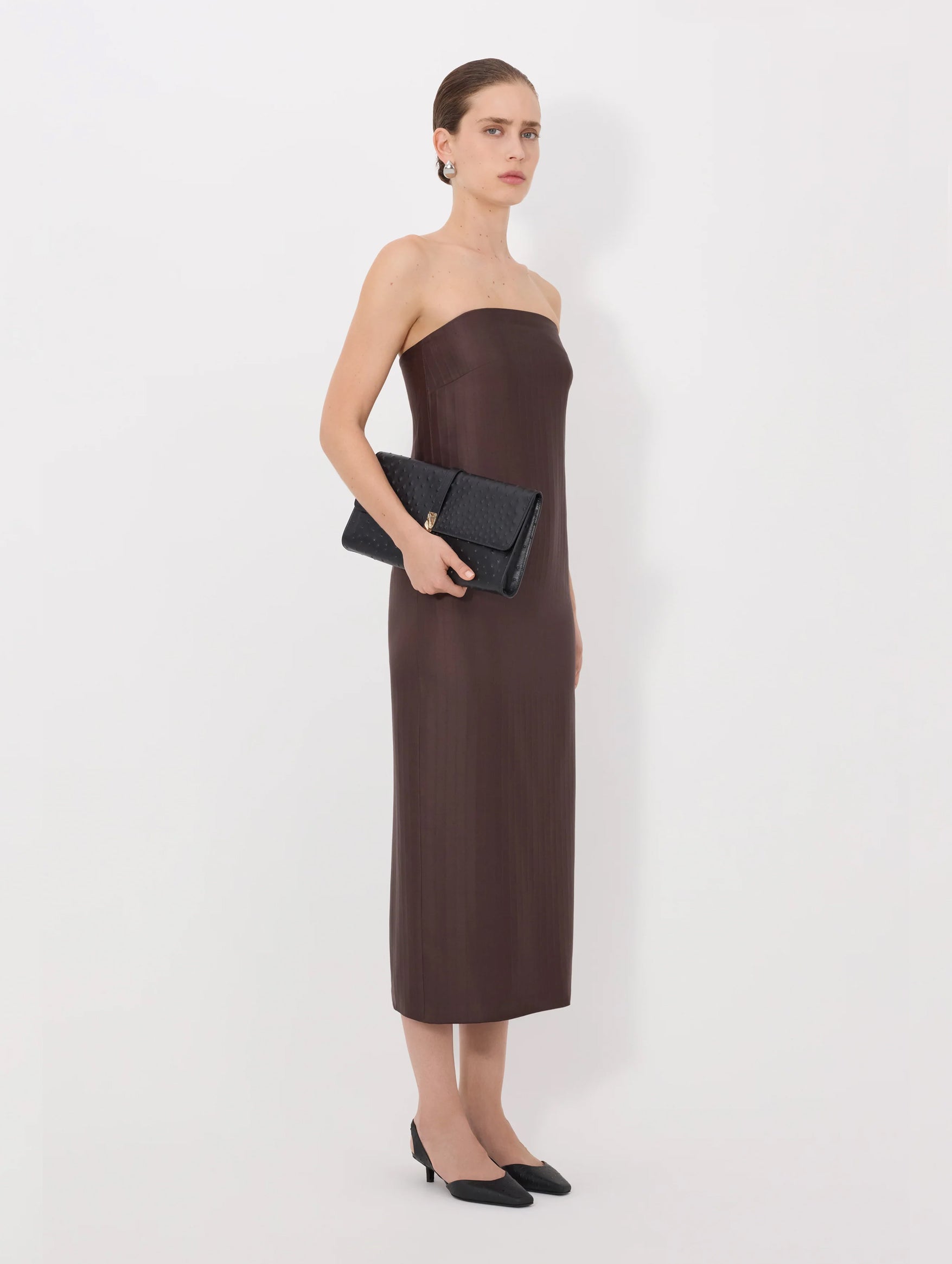 Giulia Bustier Dress in Dark Brown