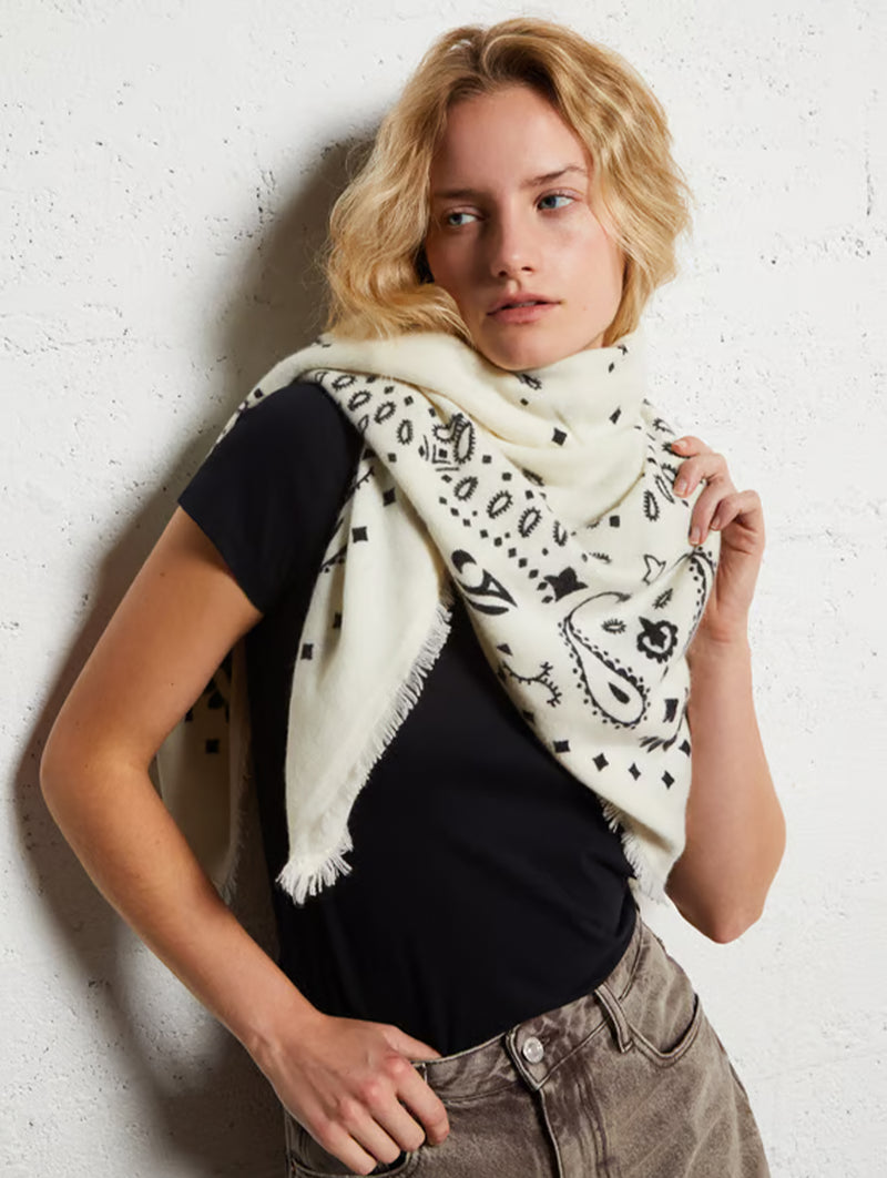 Hachiko Large Bandana in Blanc