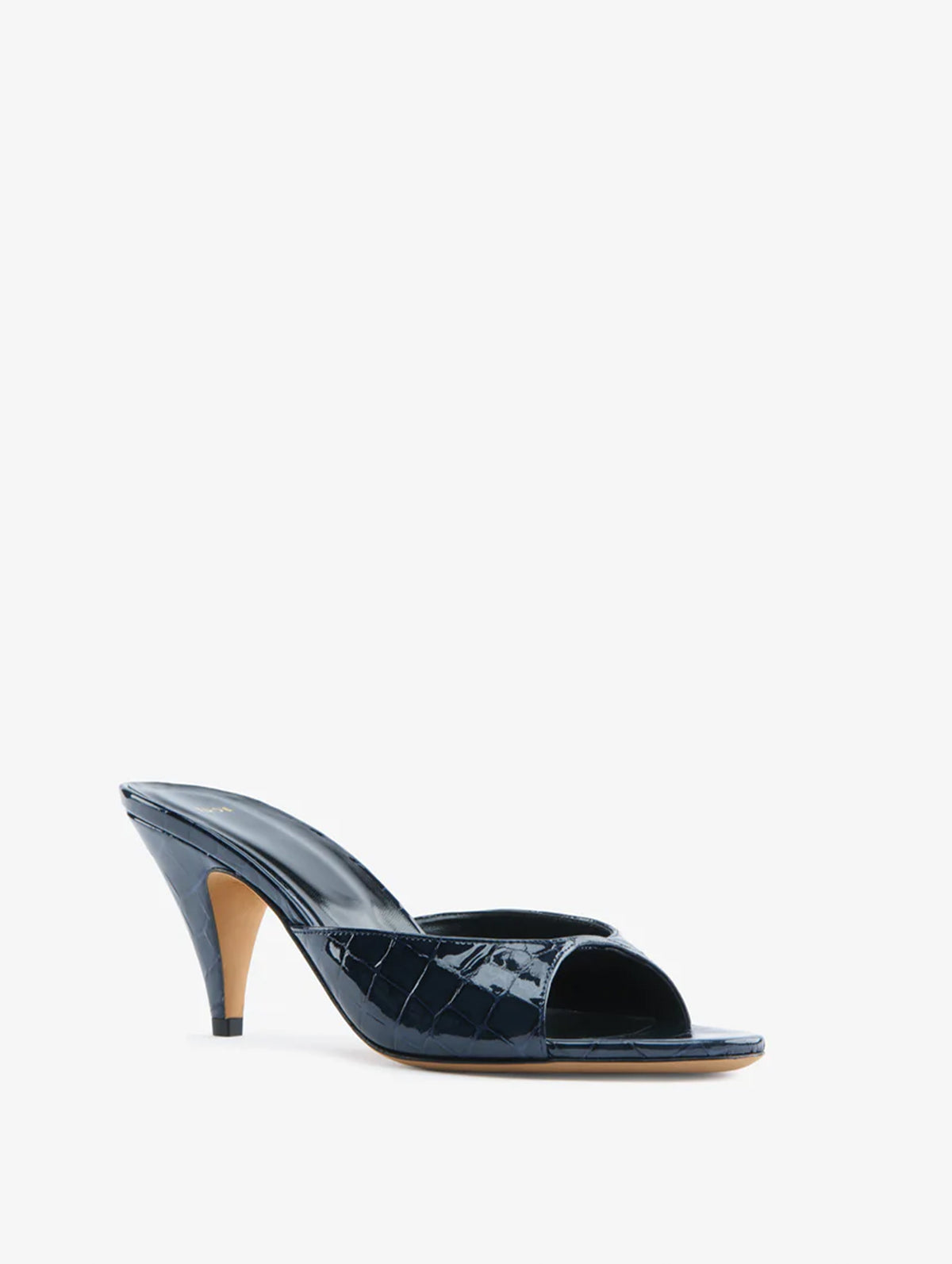 Haze Sandal in Ink Croc Embossed Leather