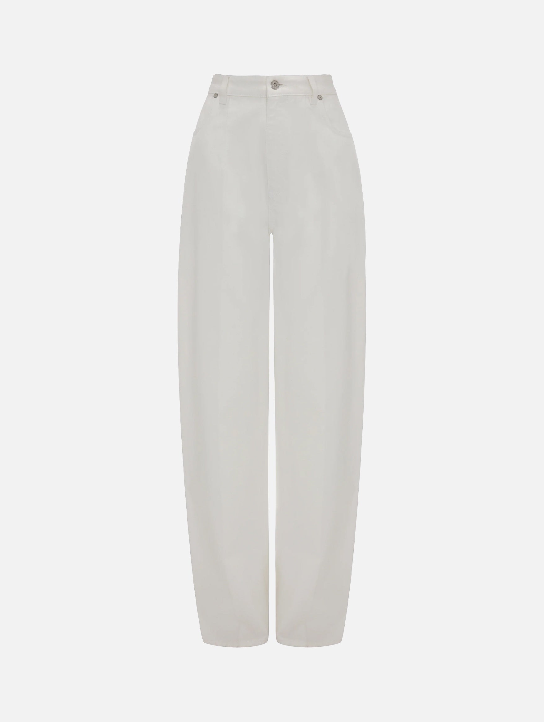 High Waist Cinch Jean in Washed White