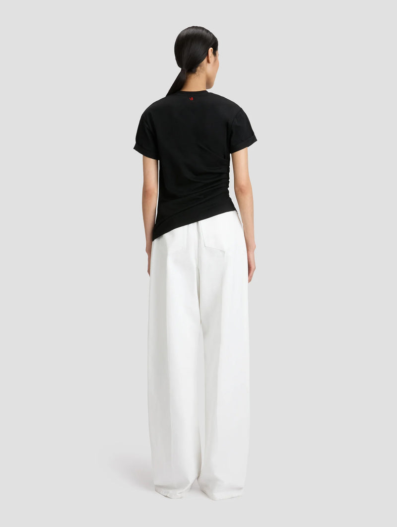 High Waist Cinch Jean in Washed White