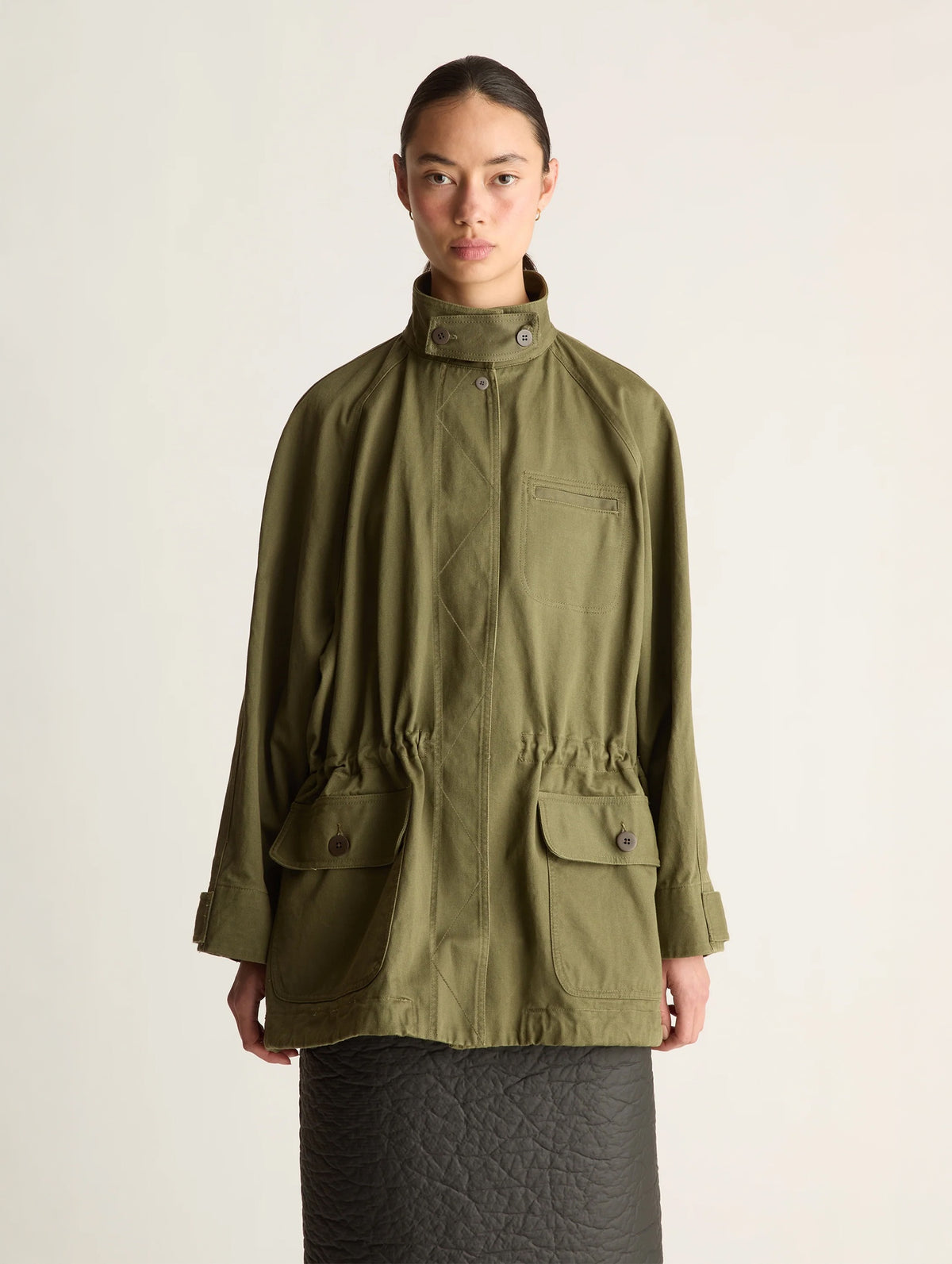 Harper Drill Utility Jacket in Fatigue