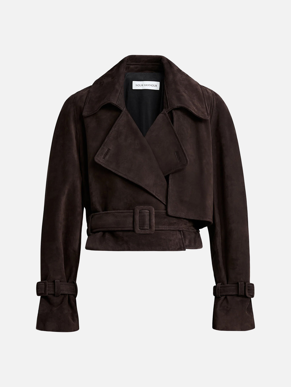 Hatti Suede Cropped Jacket in Mocha