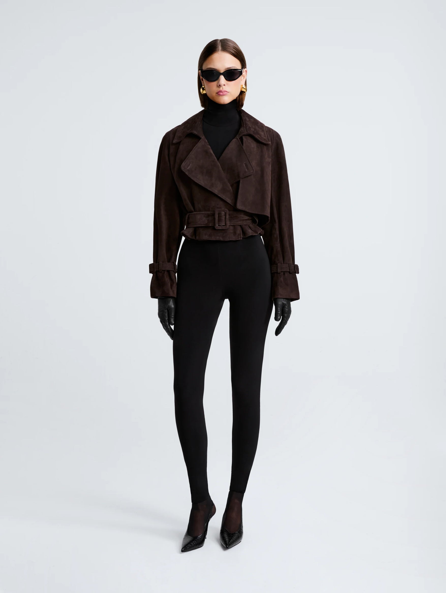 Hatti Suede Cropped Jacket in Mocha