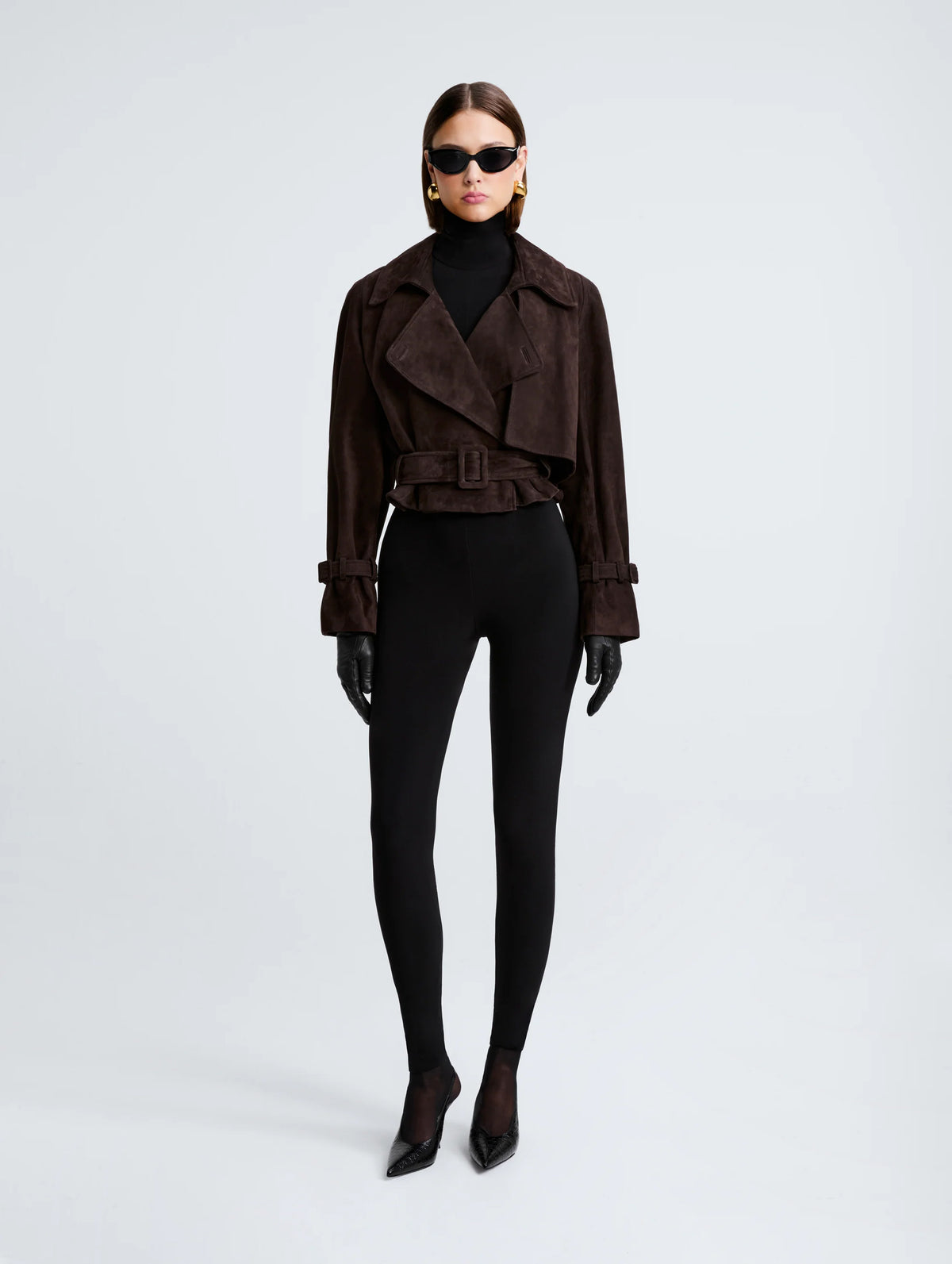 Hatti Suede Cropped Jacket in Mocha