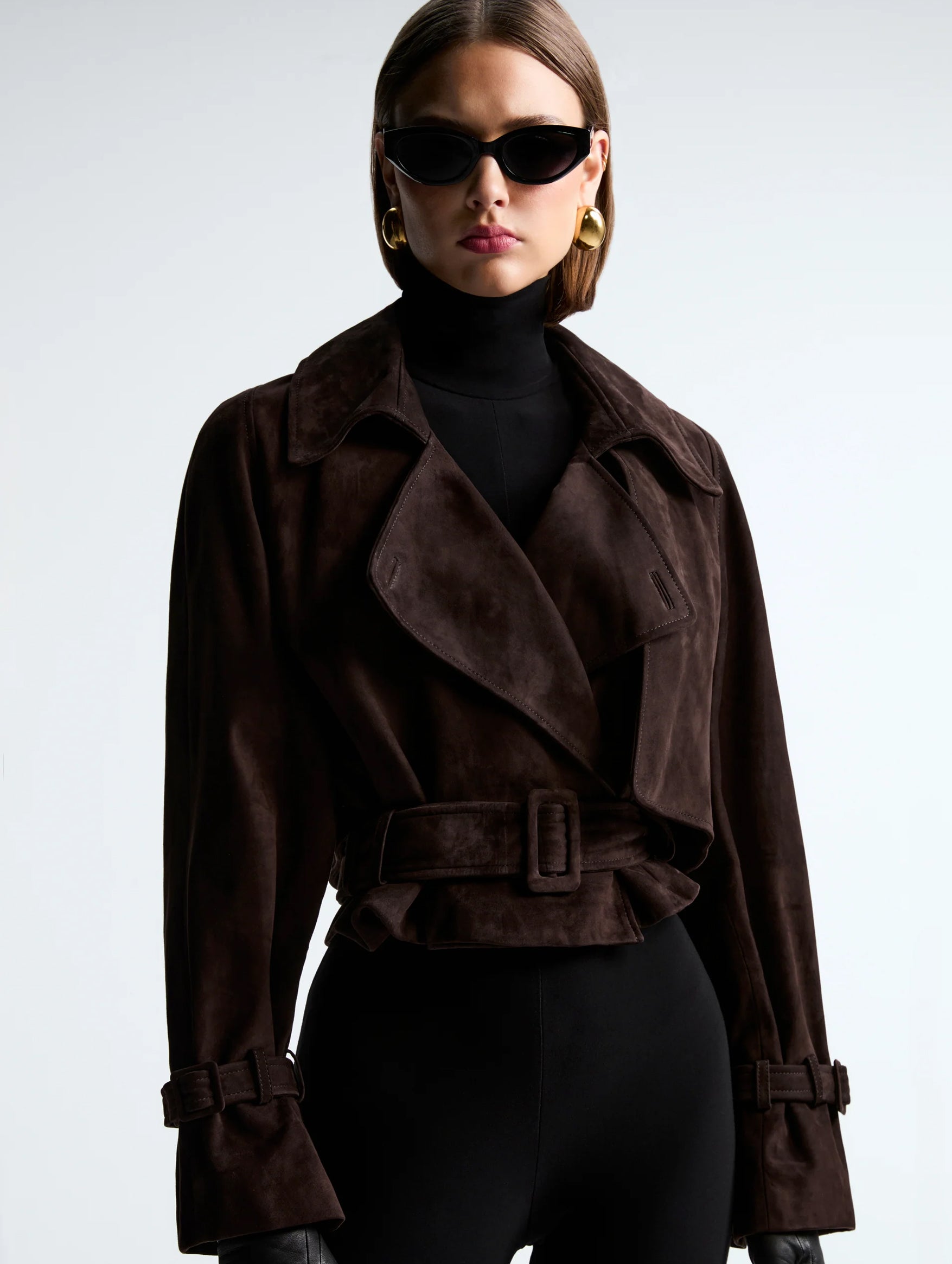Hatti Suede Cropped Jacket in Mocha