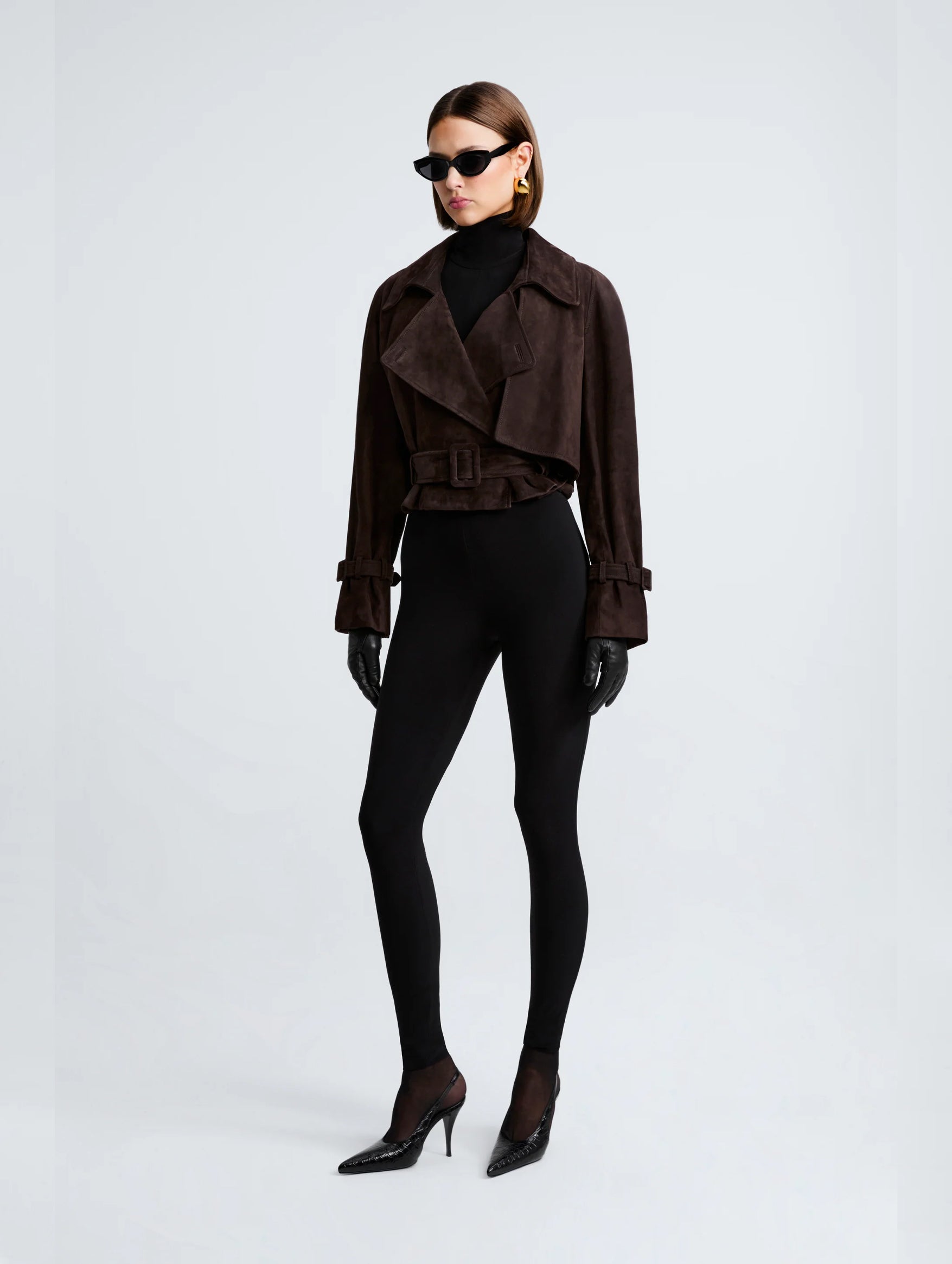 Hatti Suede Cropped Jacket in Mocha