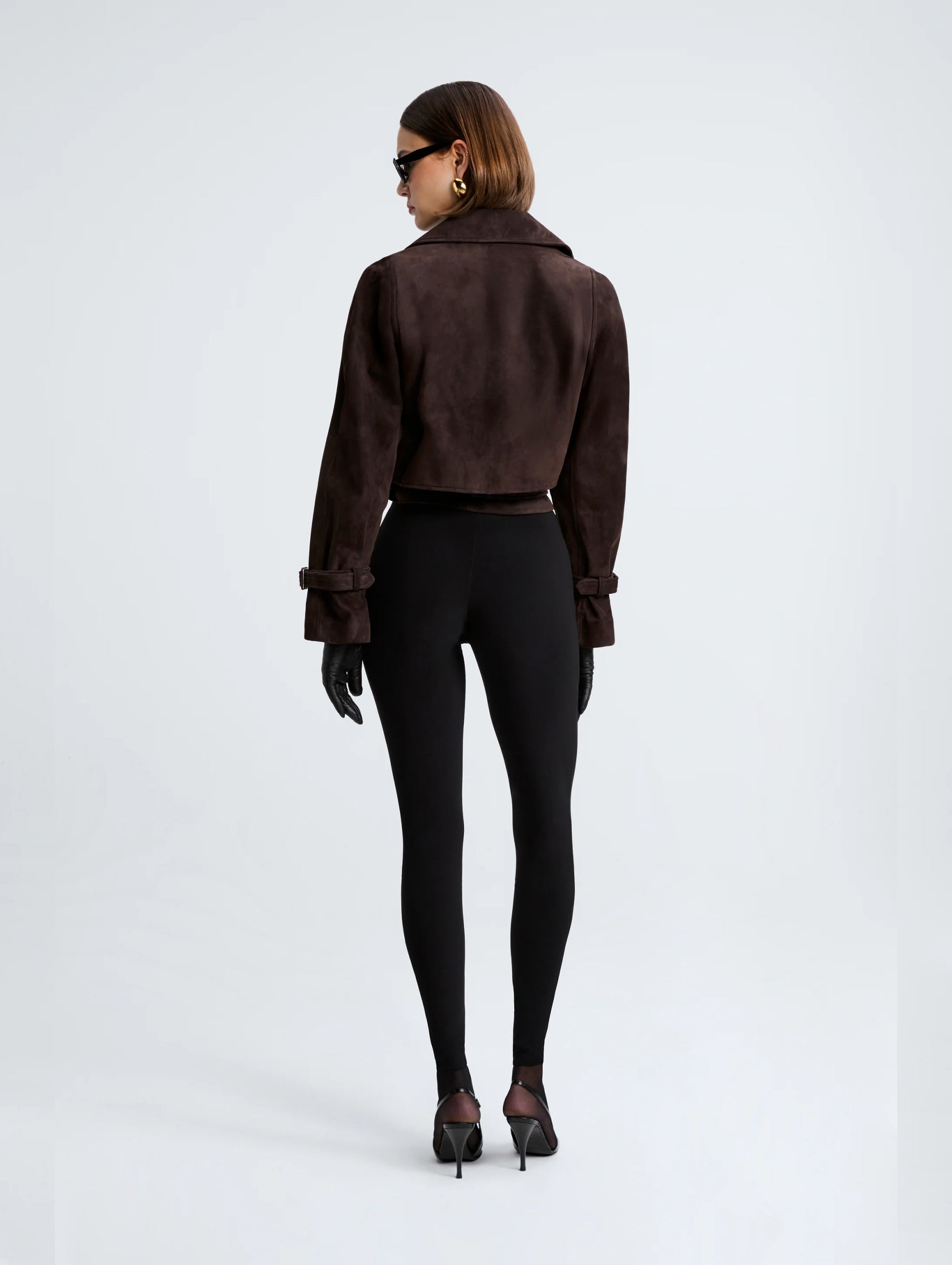 Hatti Suede Cropped Jacket in Mocha