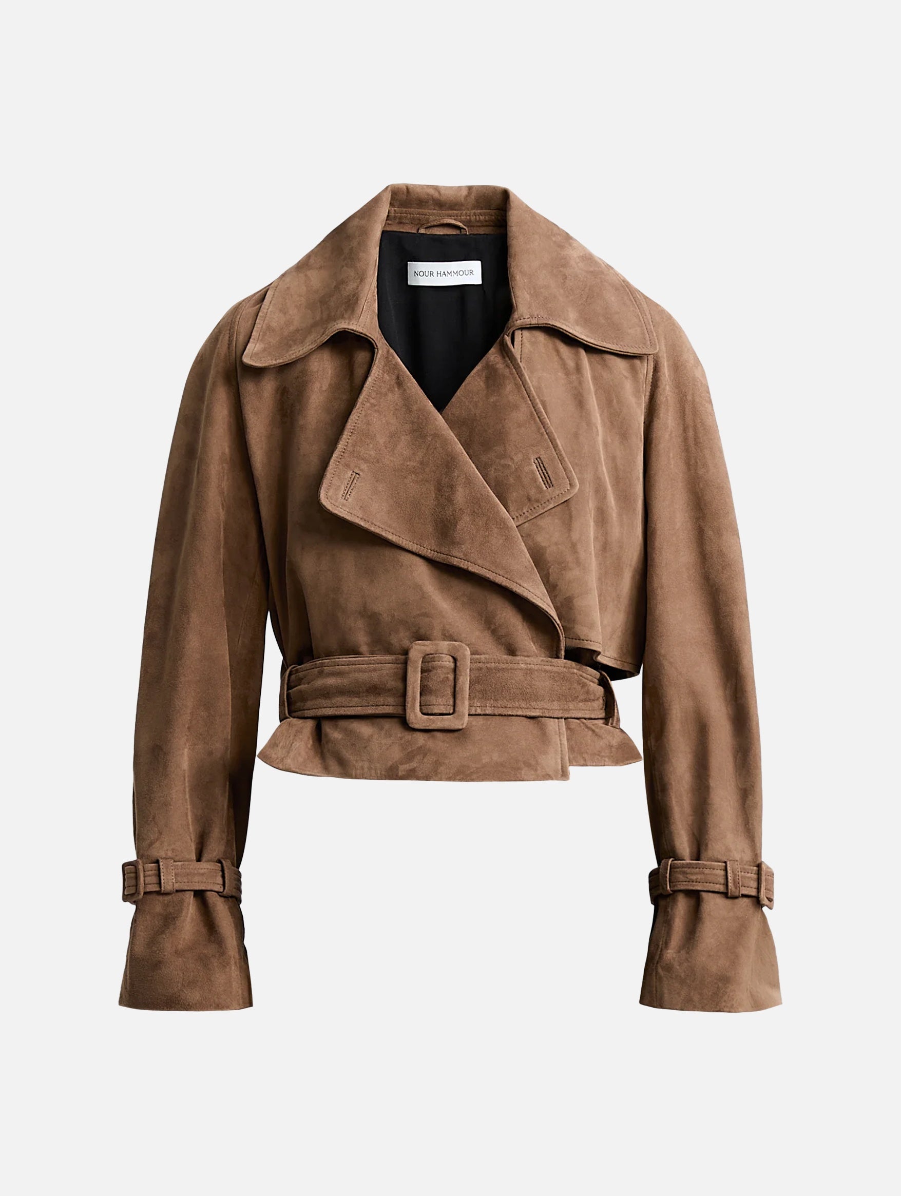 Hatti Suede Cropped Jacket in Tobacco