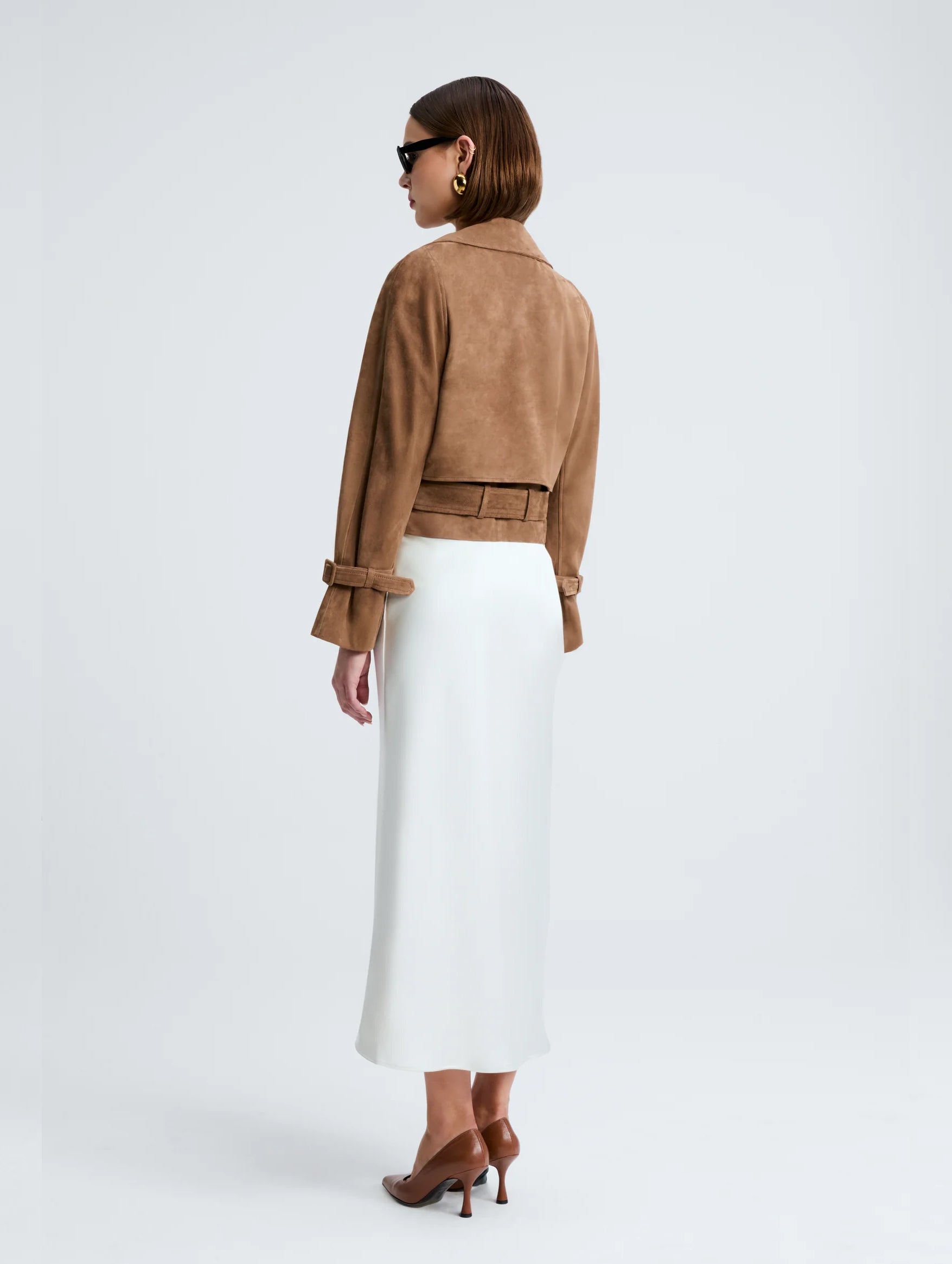 Hatti Suede Cropped Jacket in Tobacco