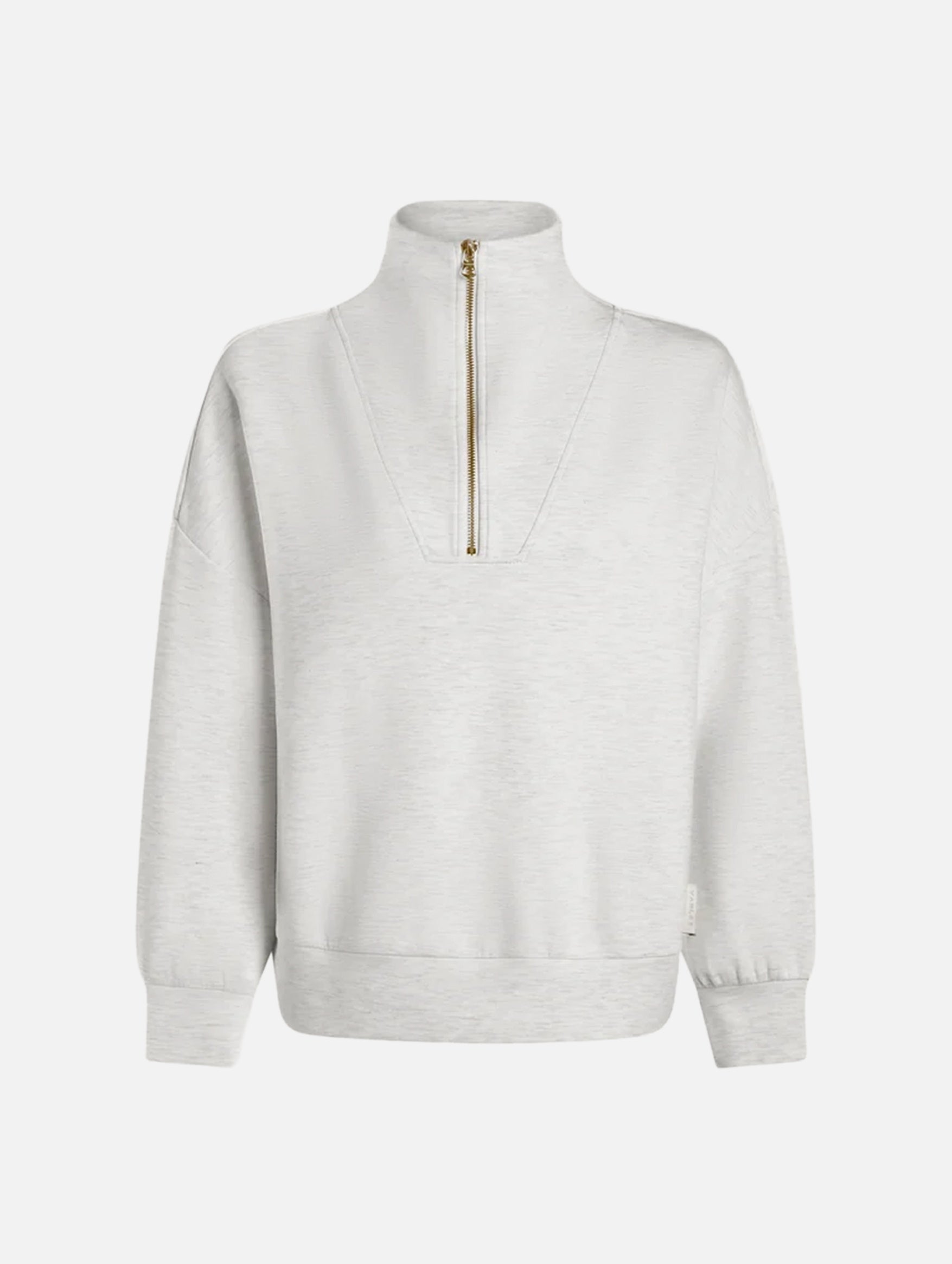Hawley Half Zip Sweat in Ivory Marl