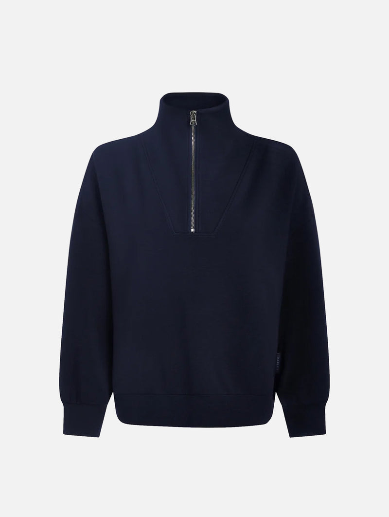 Hawley Half Zip Sweat in Navy