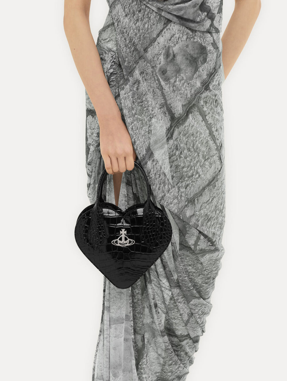 Josephine Heart Crossbody in Black