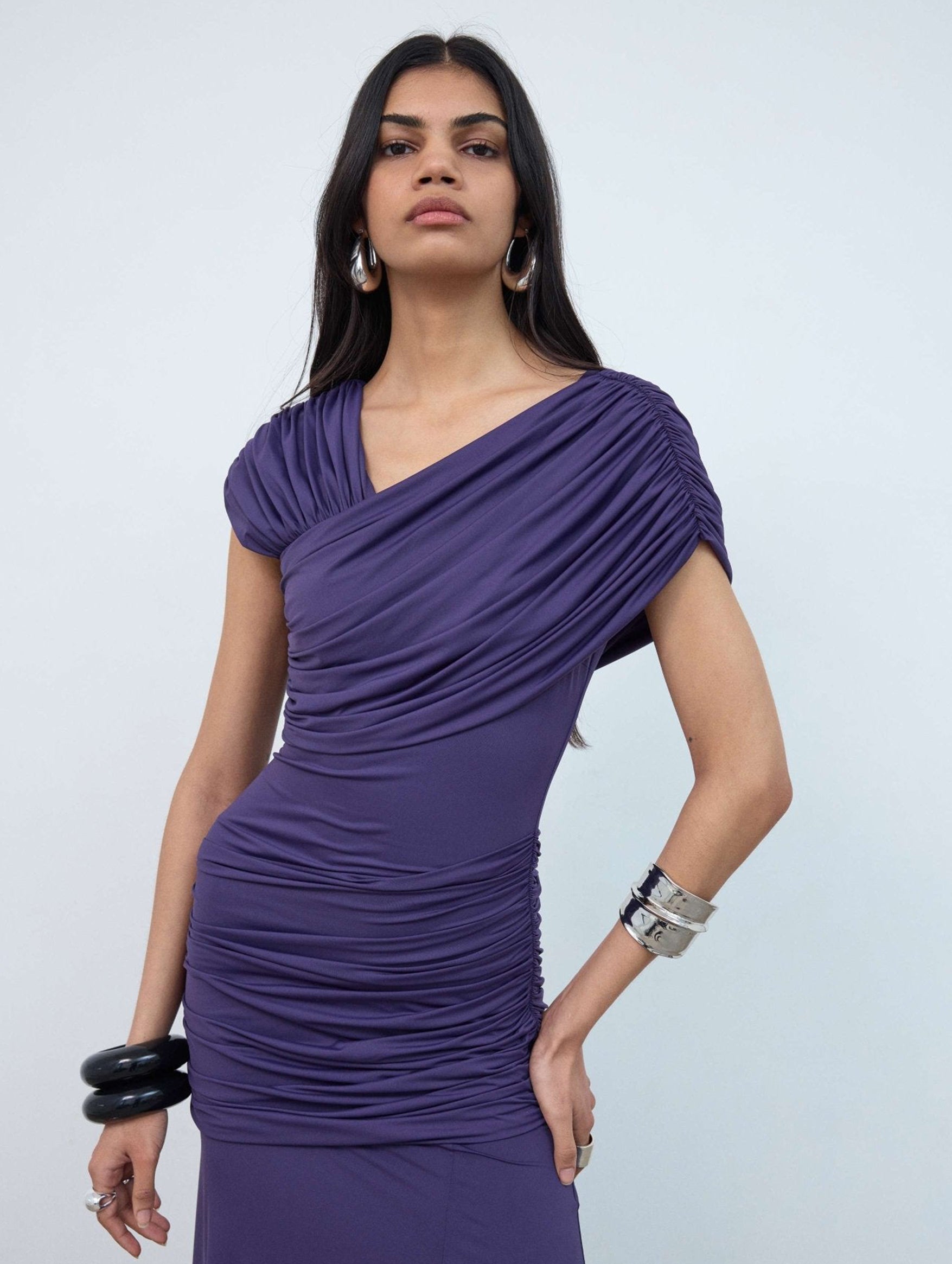 Hela Midi Dress In Purple