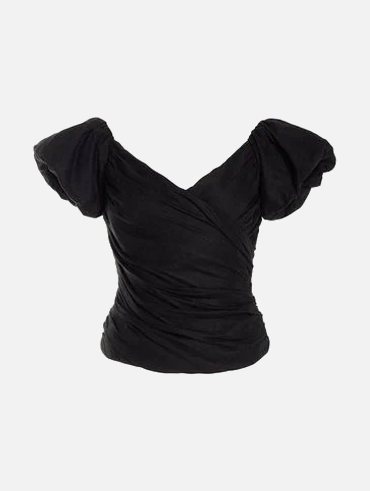 Helene Wrap Top in Black