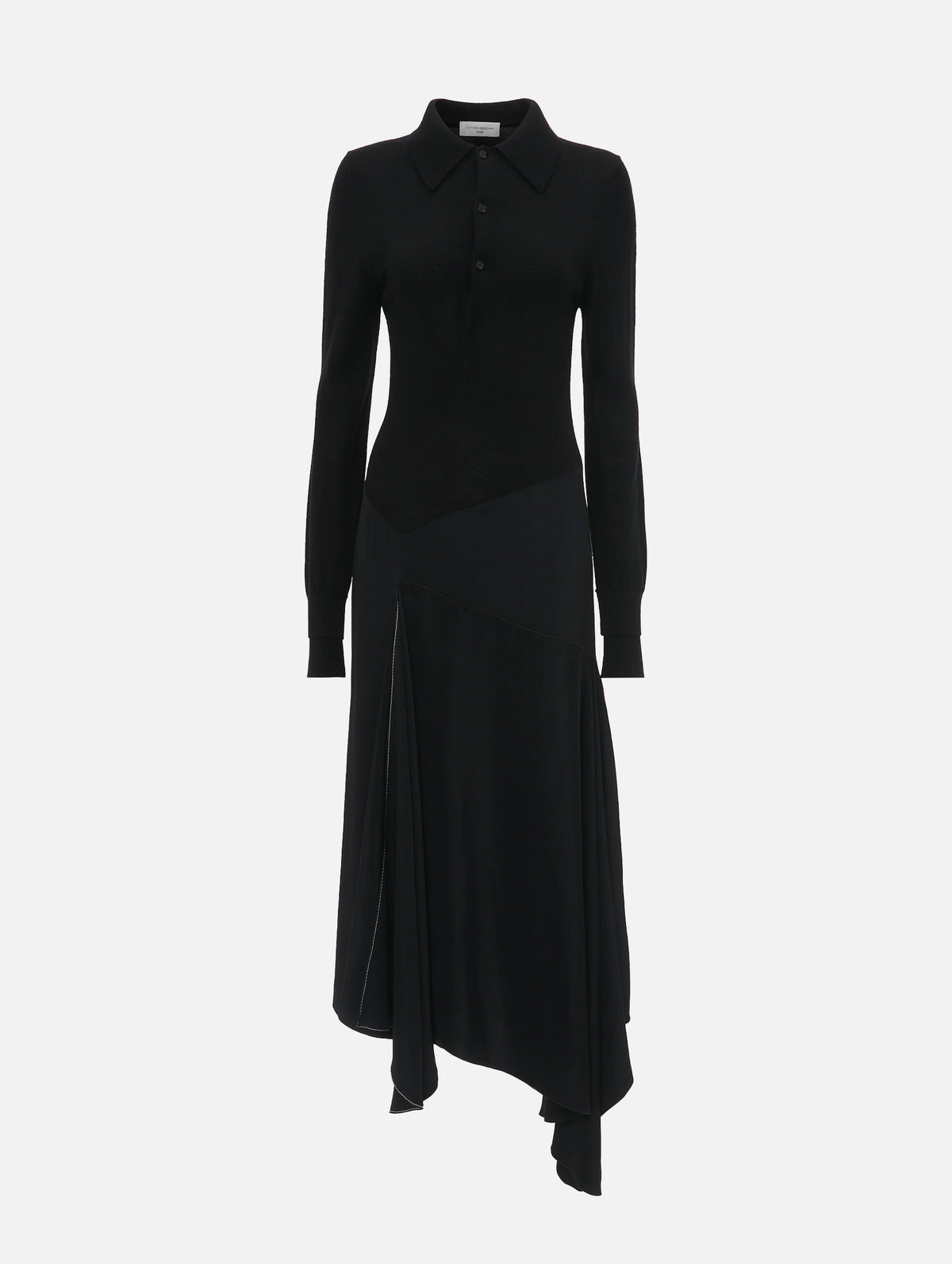Henley Shirt Dress in Black