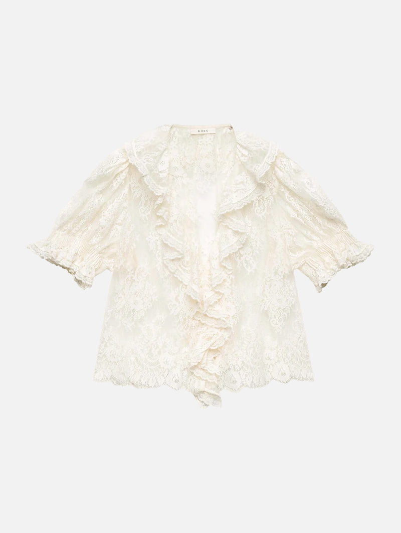 Henri Lace Top in Sea Salt