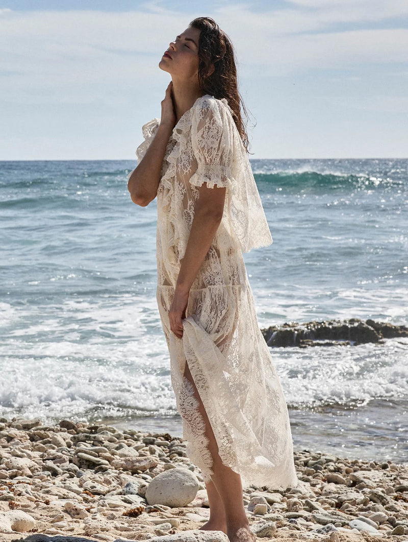 Henri Lace Top in Sea Salt