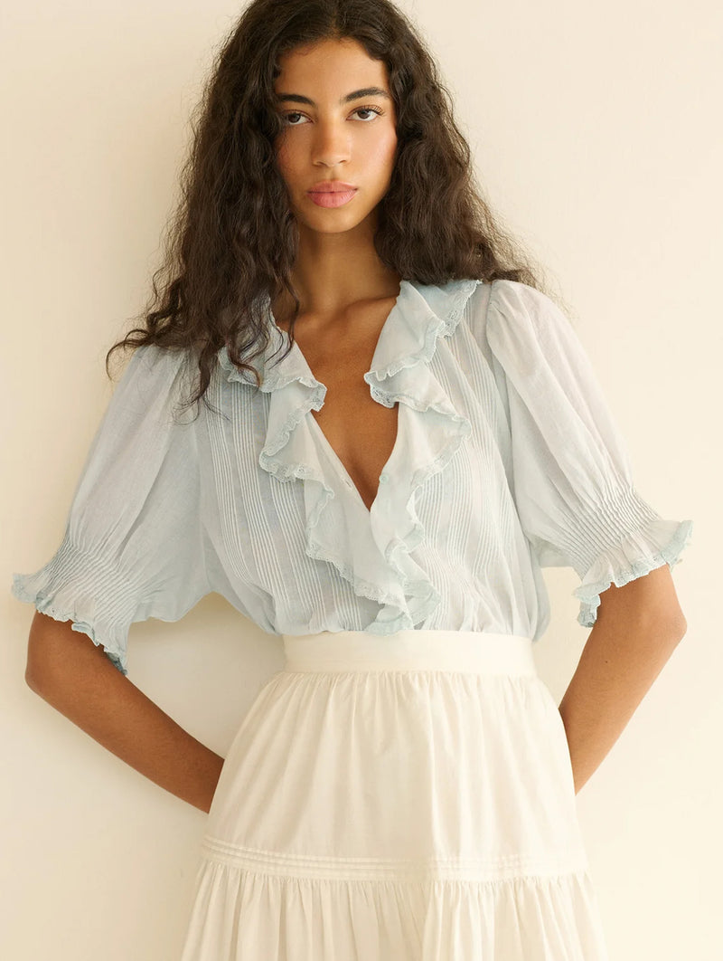 Henri Top in Alice Blue