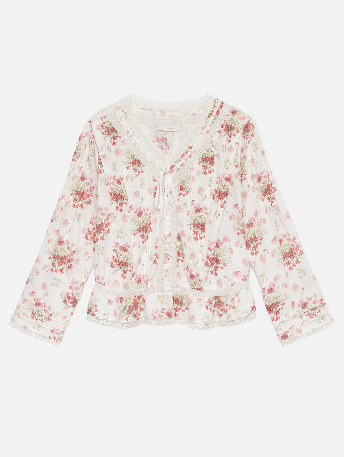 Hillock Top in Ivory Lantana Floral