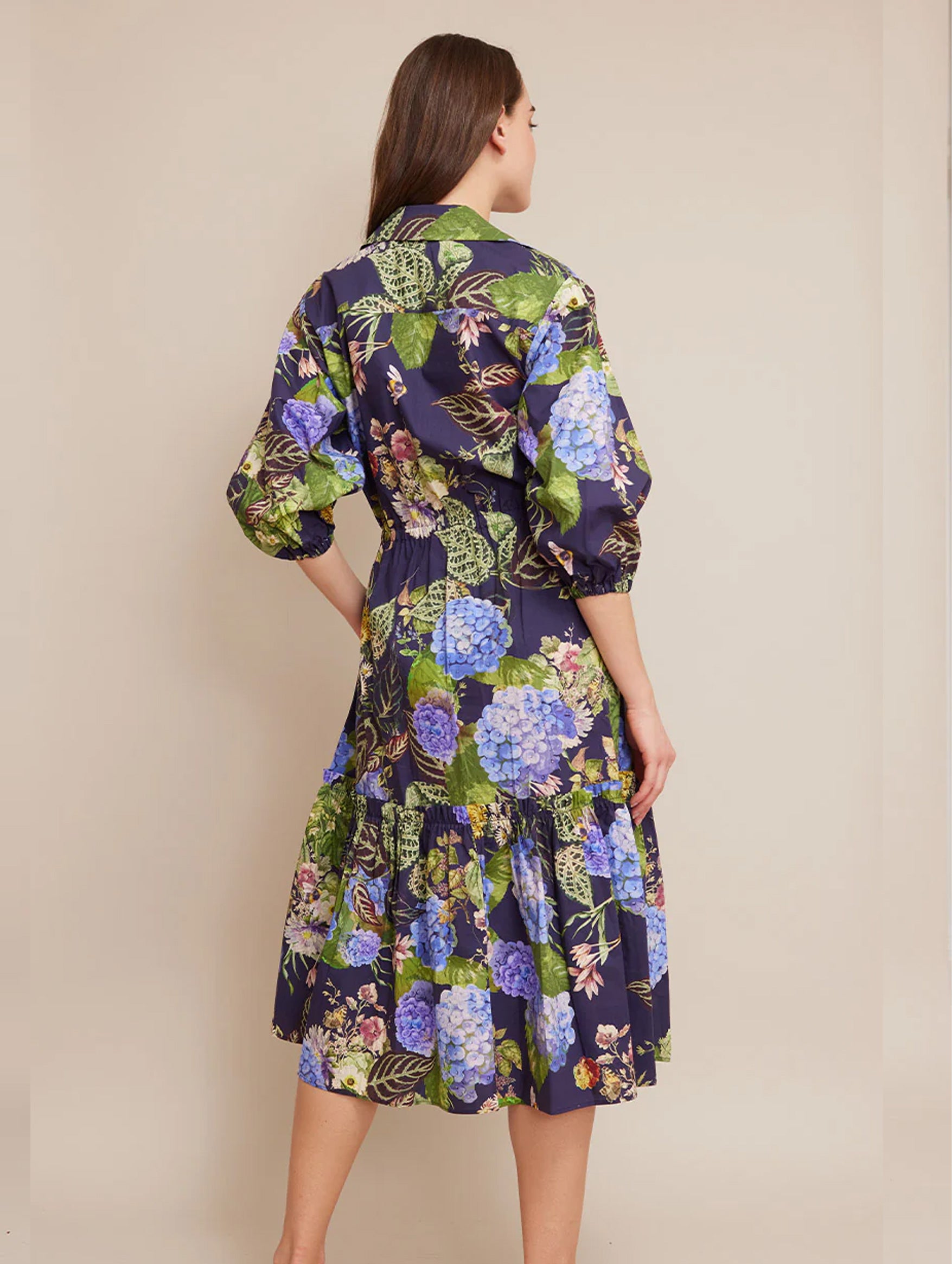 Hutton Dress in Avery Floral Evening Blue