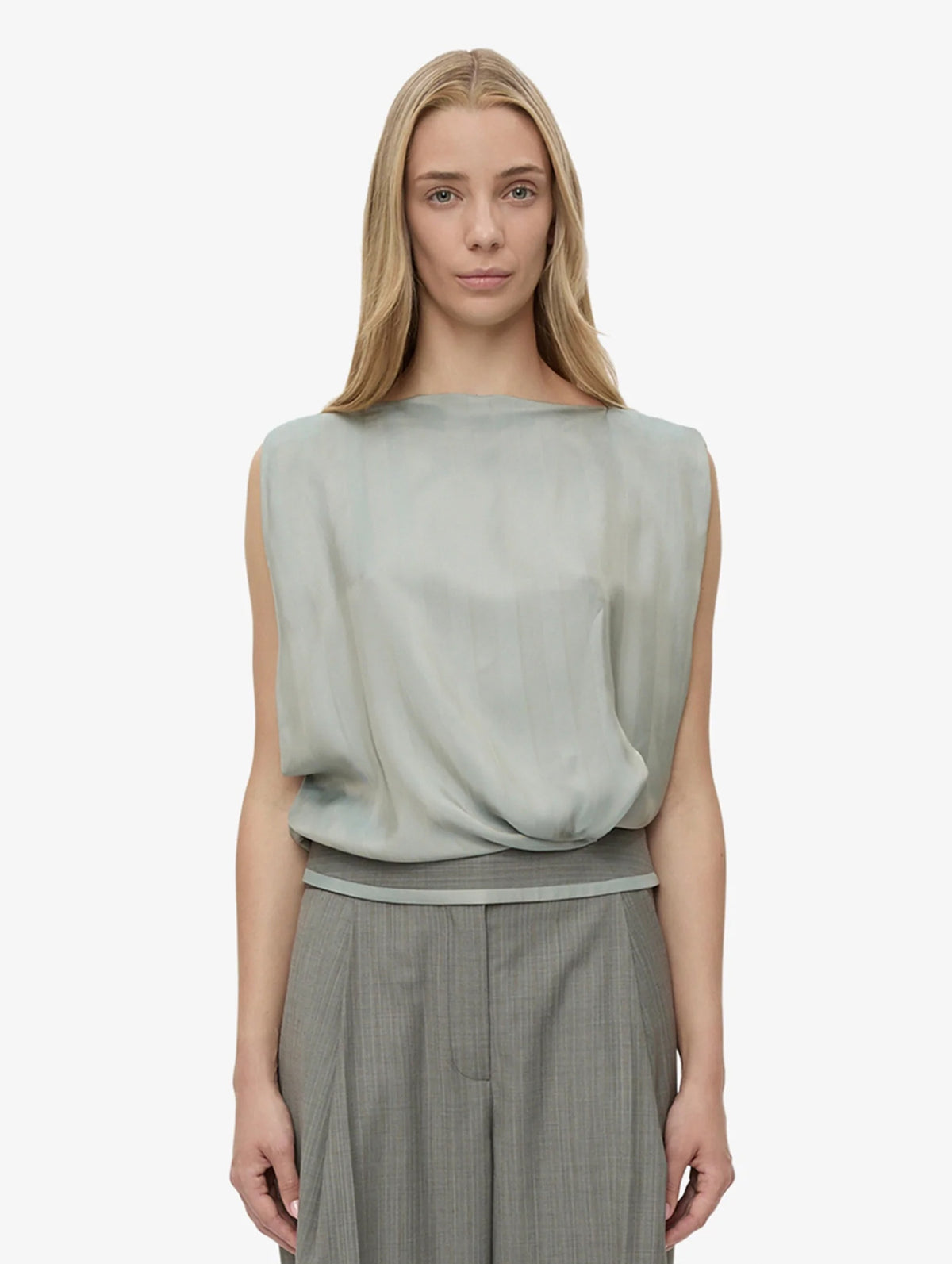 Internal Tailored Top in Slate Stripe