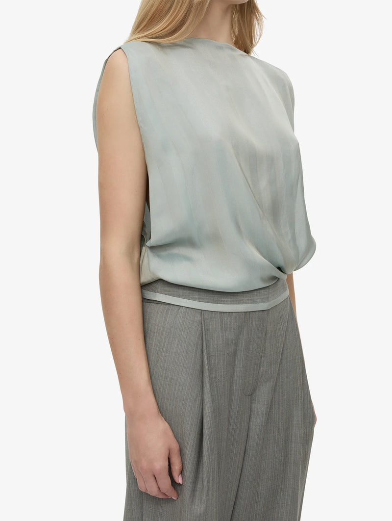 Internal Tailored Top in Slate Stripe