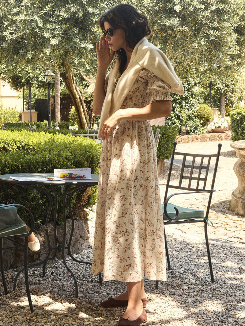 Ischia Dress in Crème Windswept Meadow