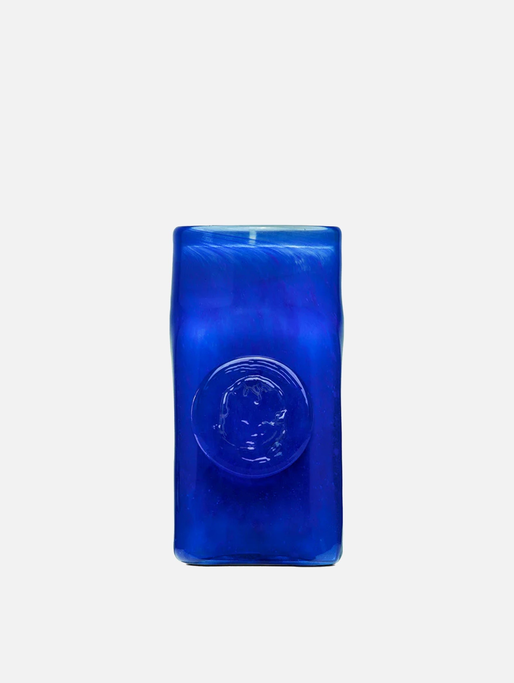 Irtiu Nefertiti Handblown Glass Candle in Sapphire Blue