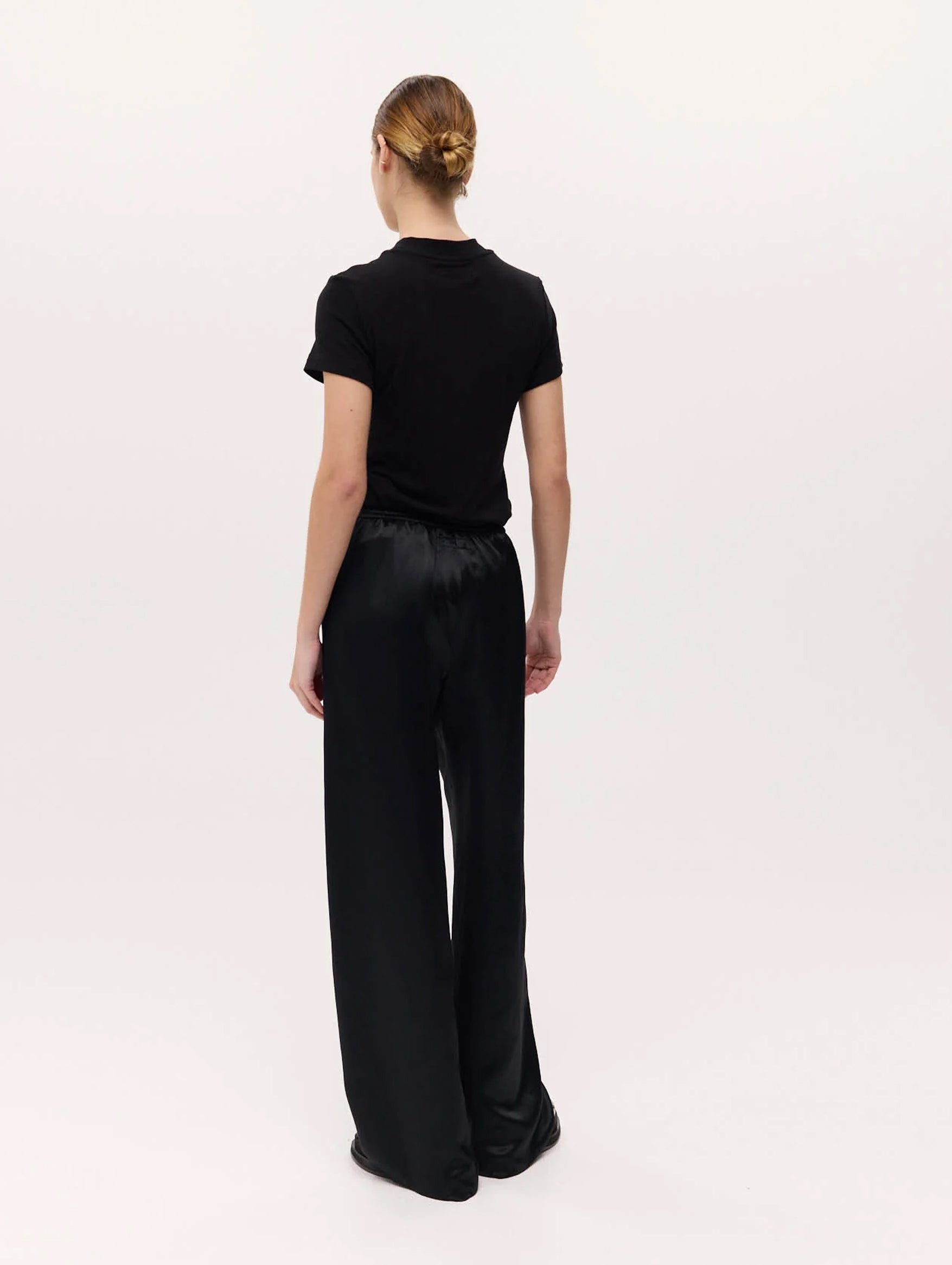 Ivring Trouser in Black Satin