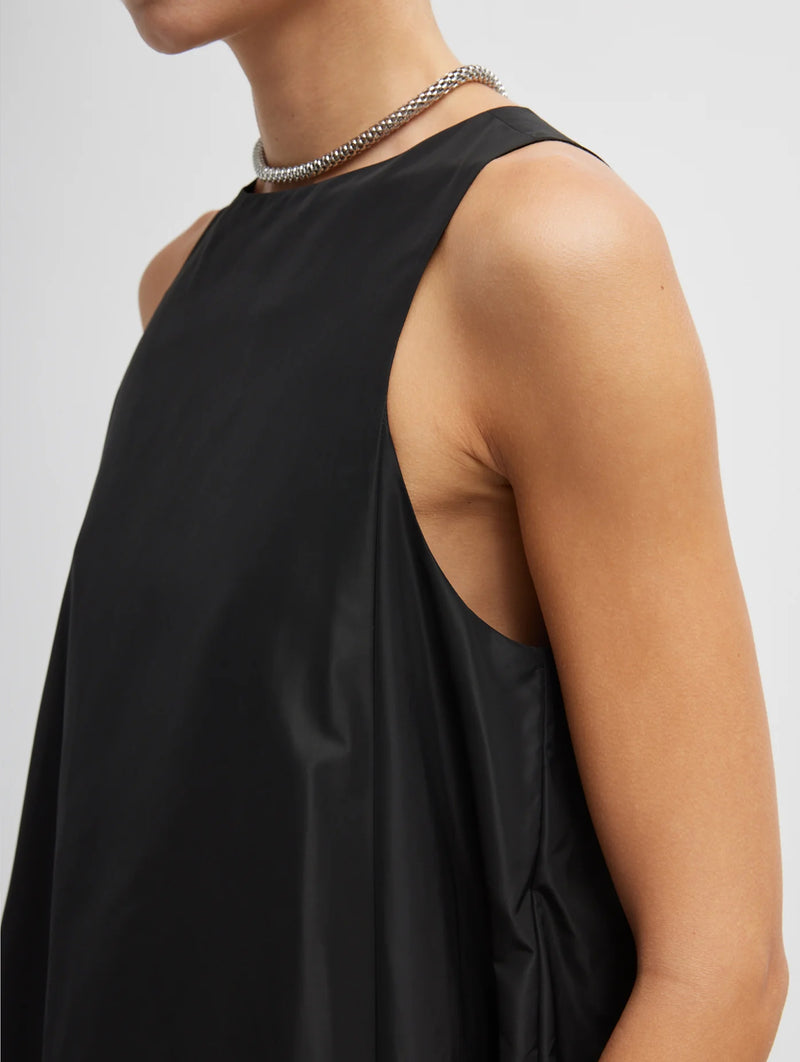 Italian Sporty Nylon Jalouise Dress in Black