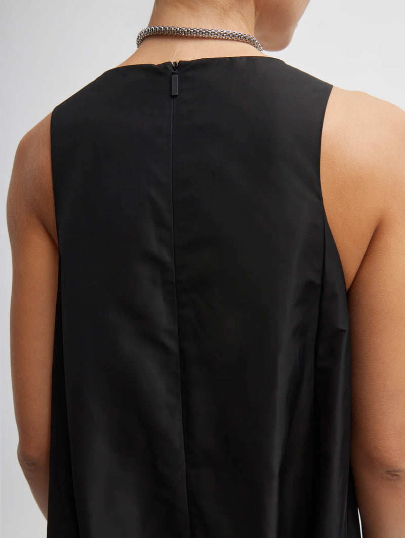 Italian Sporty Nylon Jalouise Dress in Black