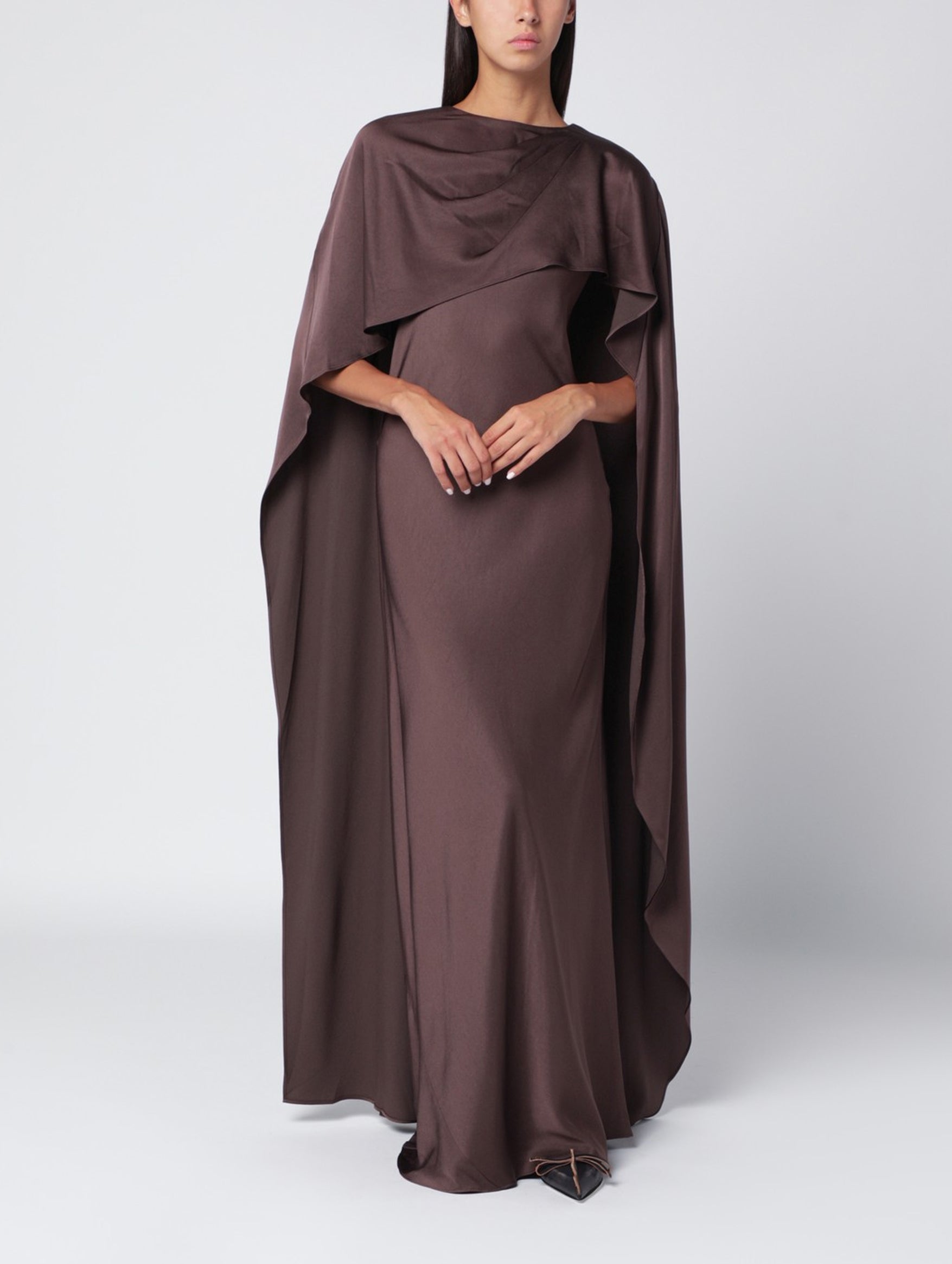 Izel Cape Gown in Chocolate