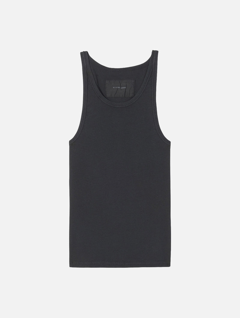 Jennifer Rib Tank in Jet Black