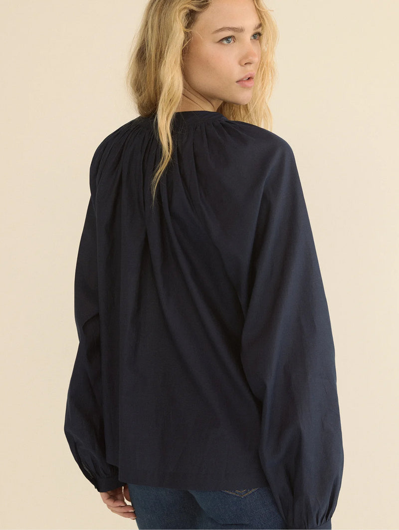 Julienne Top in Oxford Blue