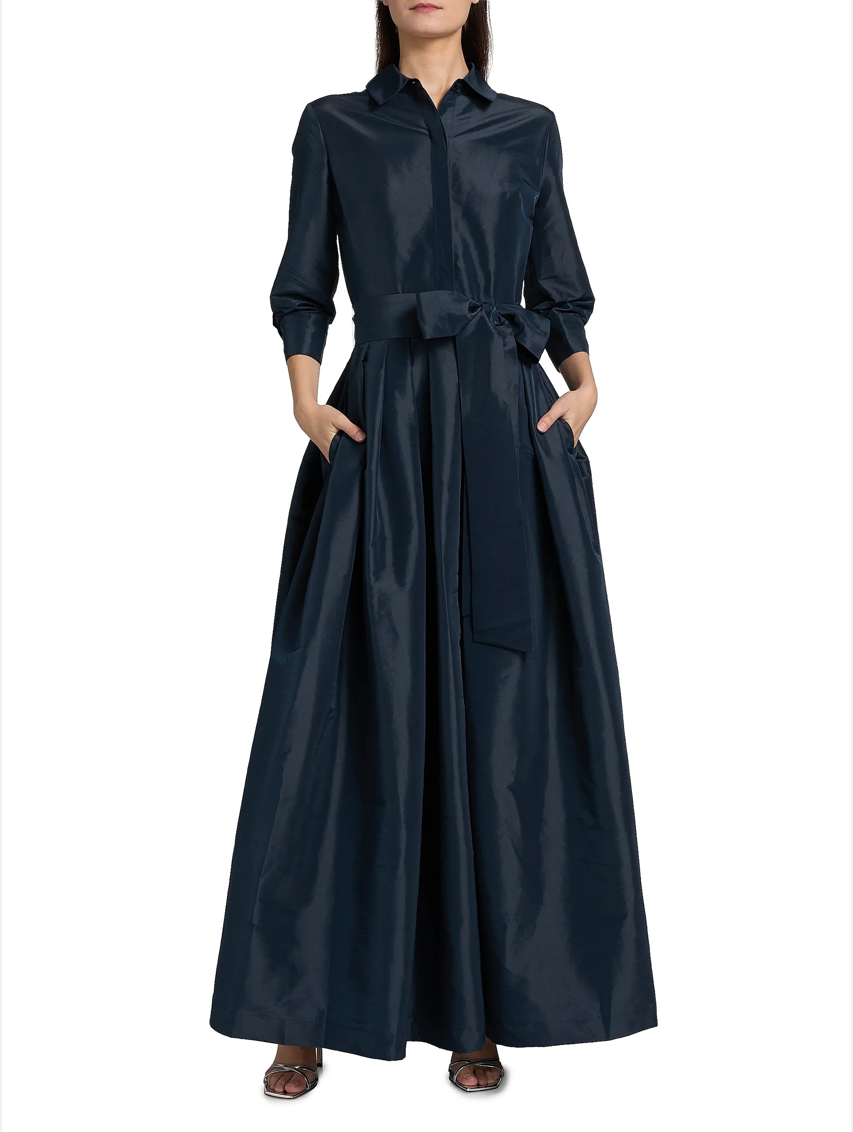 Julip Belted Gown in Midnight